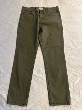 Men's Olive Green Straight Leg Jeans